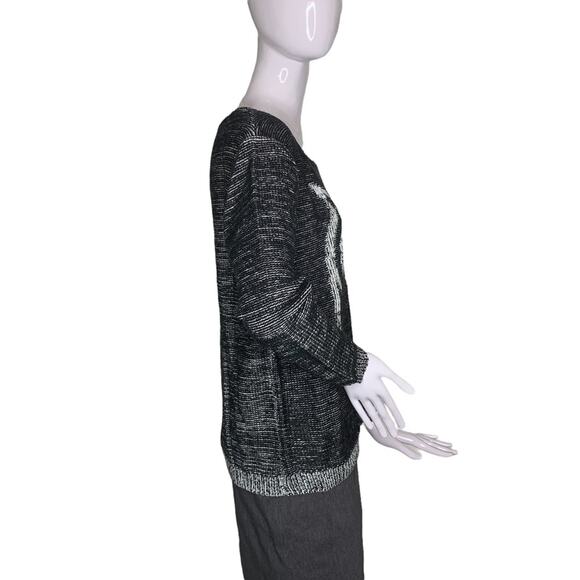 Monroe & Main knit sweater top size medium gray and white owl graphic - Picture 5 of 9